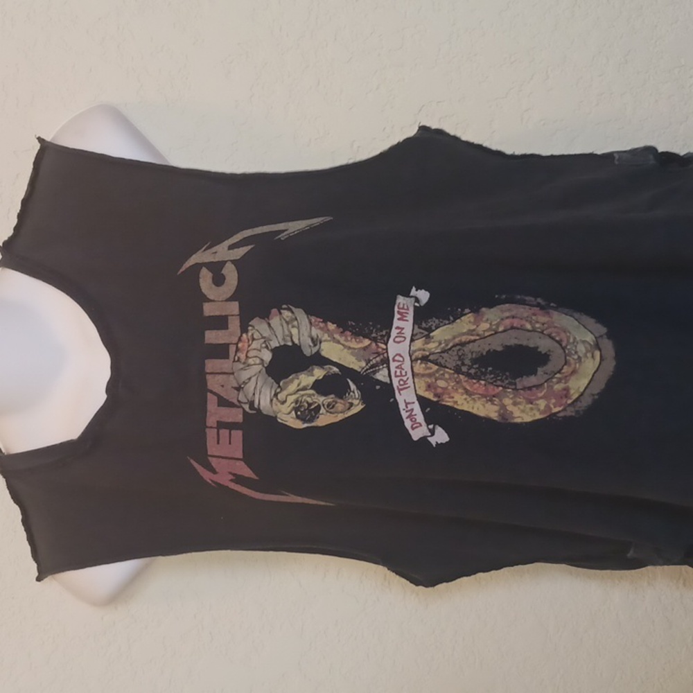 Top Shop Metallica Graphic "Don't Tread On Me" Muscle Tee Size US 8 - Picture 4 of 11